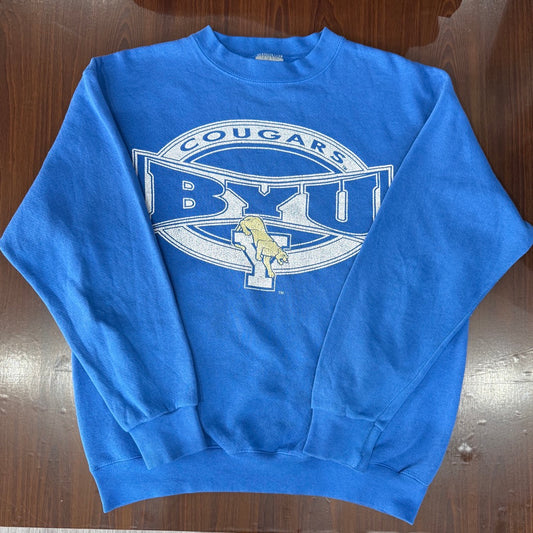 80s〜90s BYU Cougars old Print Sweat Logo7 Made in USA / スウェット　アメリカ製