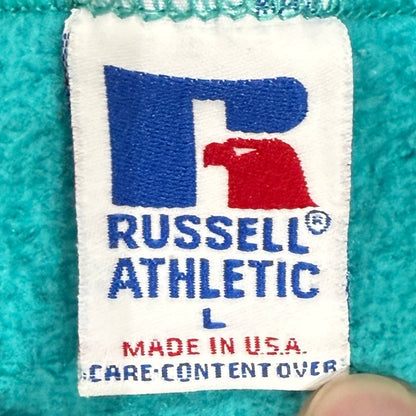 90s Russell sweat glitter print bicycle Made in USA / ラッセル　スウェット　ラメプリント　自転車　アメリカ製