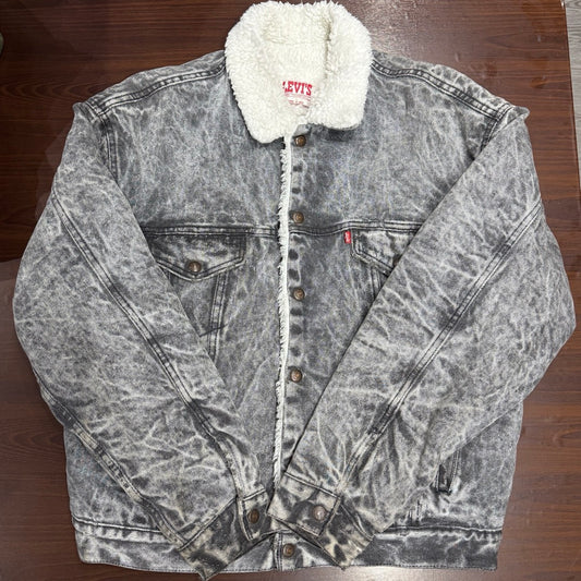 80s Levi's 70609-0253 chemical-washed black denim boa jacket Made in USA / リーバイス　ケミカルブラック　ボアジャケット　シェルパ　アメリカ製