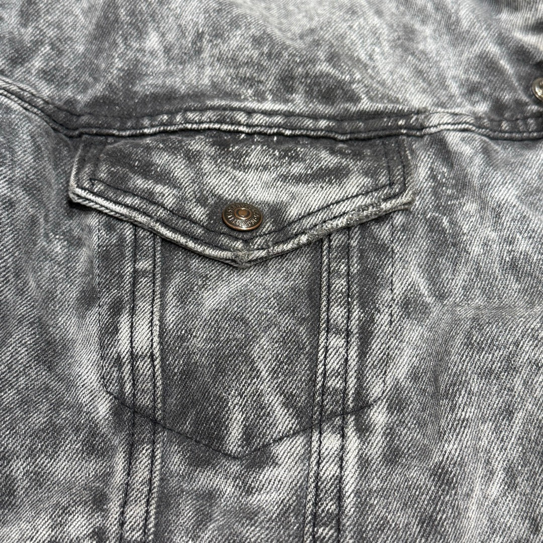 80s Levi's 70609-0253 chemical-washed black denim boa jacket Made in USA / リーバイス　ケミカルブラック　ボアジャケット　シェルパ　アメリカ製