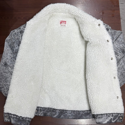 80s Levi's 70609-0253 chemical-washed black denim boa jacket Made in USA / リーバイス　ケミカルブラック　ボアジャケット　シェルパ　アメリカ製