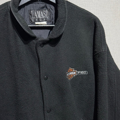 90s LAMASZ SPORT Harley Davidson  Fleece Varsity Jacket /  ハーレーダビッドソン　フリーススタジャン