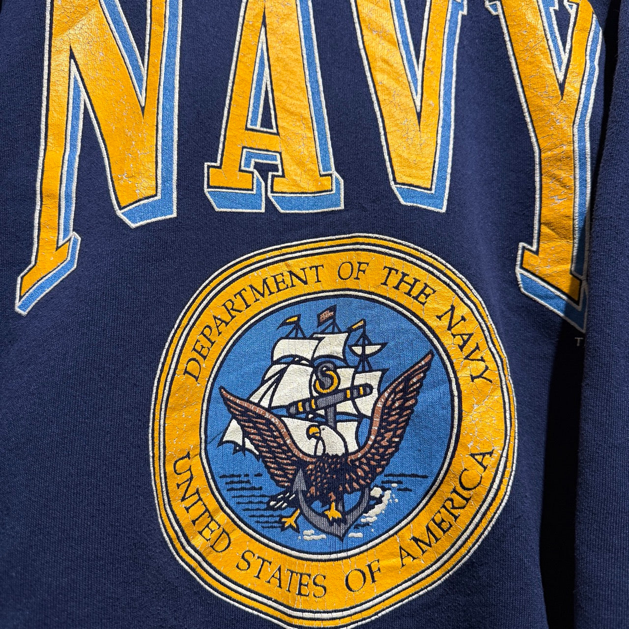 90s Russell Print Sweat NAVY / ラッセル　スウェット