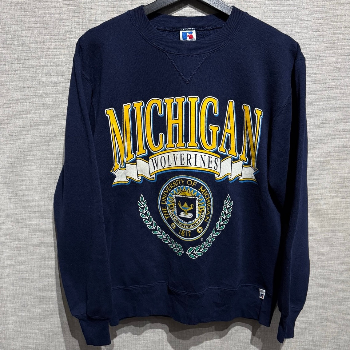 90s Russell Print Sweat MICHIGAN / ラッセル　スウェット