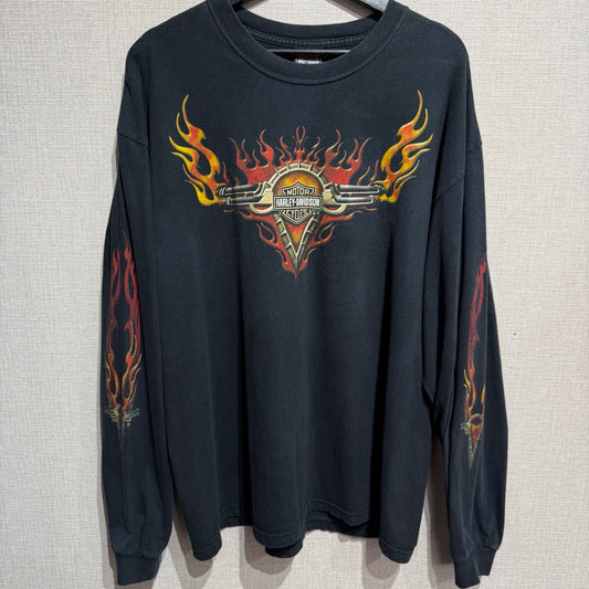 00s Harley Davidson Long Sleeve T-Shirts / ハーレーダビッドソン　フレイム　長袖Tシャツ