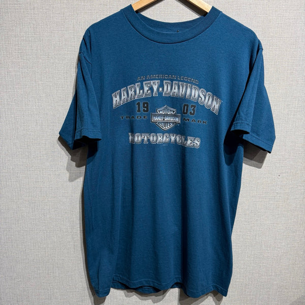 00s Harley Davidson T-Shirt Turquoise Blue / ハーレーダビッドソン　Tシャツ