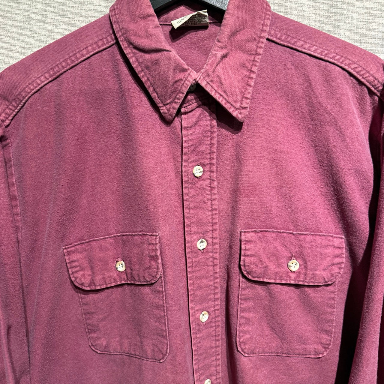 90s Five Brother / ファイブブラザー　ネルシャツ　無地　ボルドー