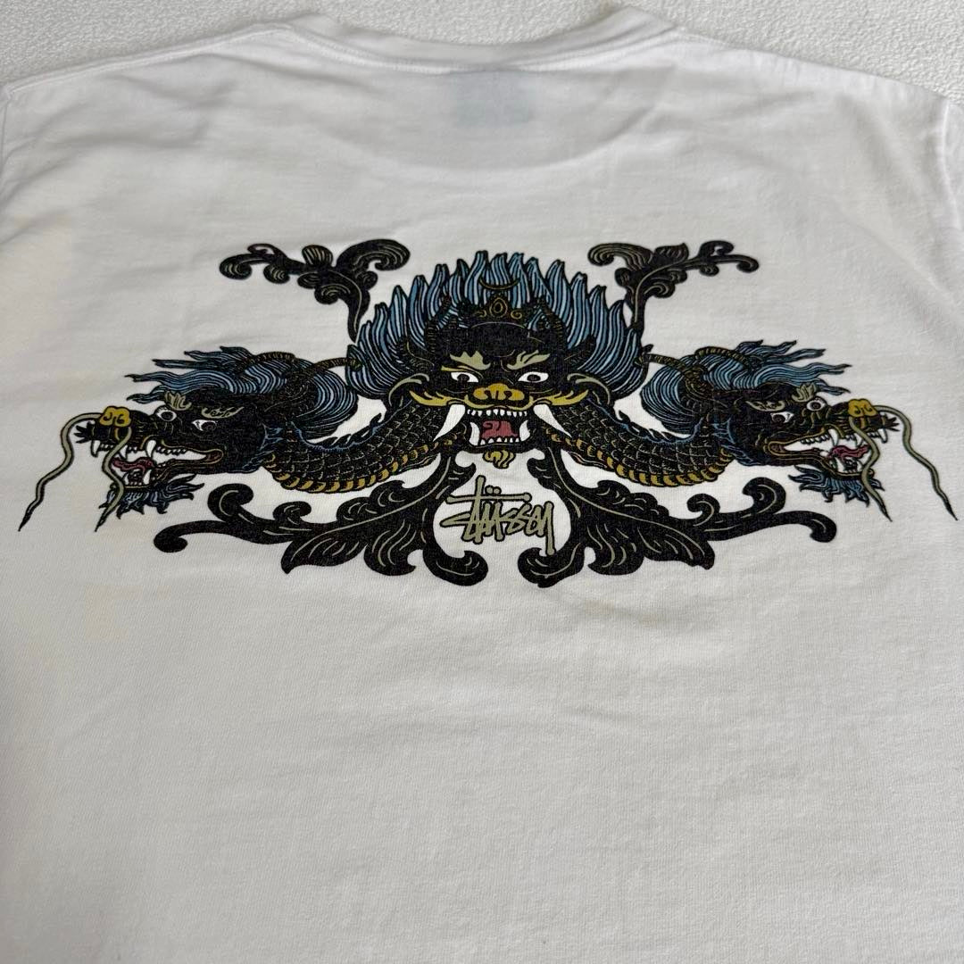 90s Stussy T-Shirt Made in USA Dragon / Tシャツ ドラゴン 紺タグ