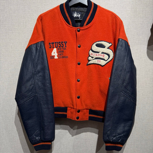 90s Stussy BIG4 Varsity Jacket Made in USA / スタジャン　ビッグ４　アメリカ製