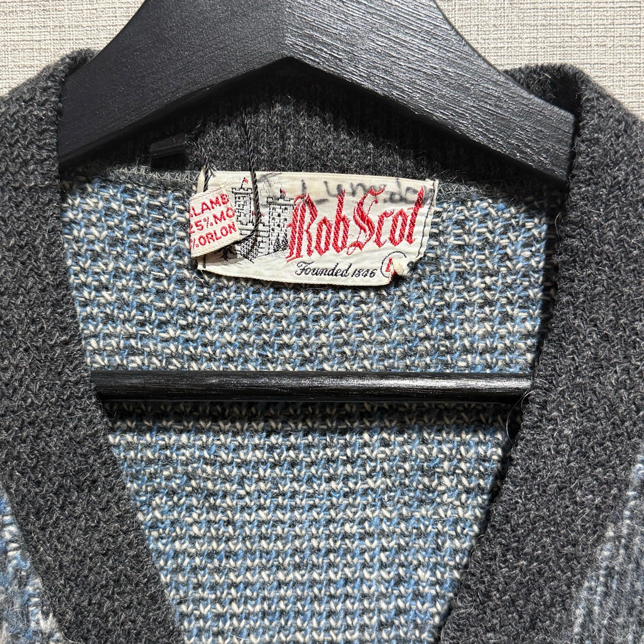 60s Rob Scot Mohair Cardigan Check pattern / モヘアカーディガン