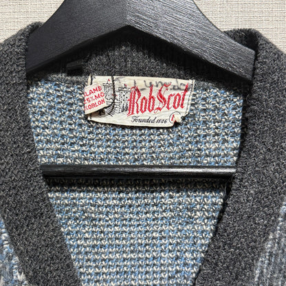 60s Rob Scot Mohair Cardigan Check pattern / モヘアカーディガン